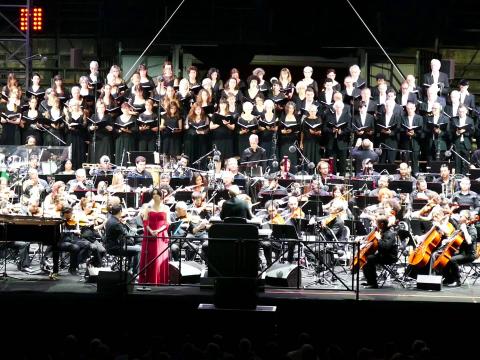 onstage with Choeur Symphonique and Ennio Morricone